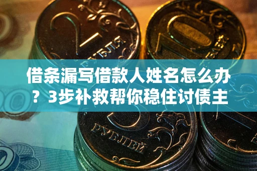北京借条漏写借款人姓名怎么办？3步补救帮你稳住讨债主动权