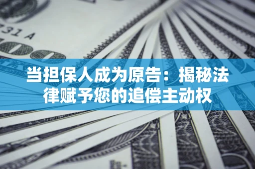 北京当担保人成为原告:揭秘法律赋予您的追偿主动权 北京当担保人成为原告:揭秘法律赋予您的追偿主动权